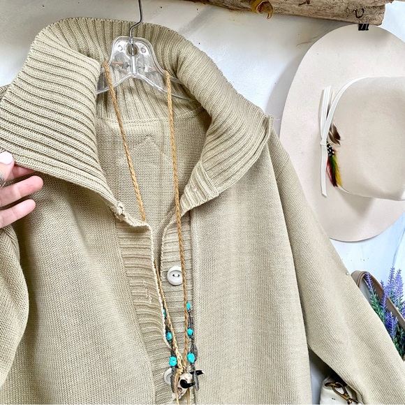 Artisan Patchwork boho Sweater w farmhouse prairie granny cabin vibe - Picture 14 of 16